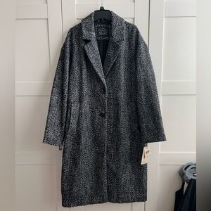Levi's Women's Regular Single Breasted Black White Top Coat Size S NEW